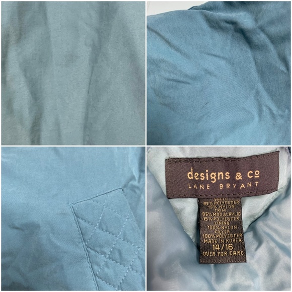 Lane Bryant Blue Winter Coat Parka Jacket Faux Fur - Picture 8 of 8